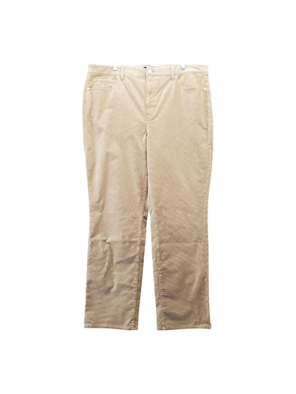 Talbots Jeans Womens 18 Tan Straight Leg Corduroy Metallic Shimmer